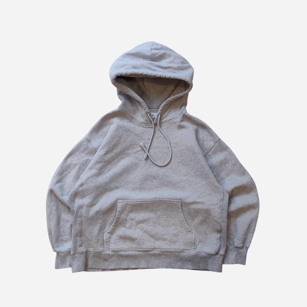 Grey and white TNA Aritzia hoodie with a relaxed fit